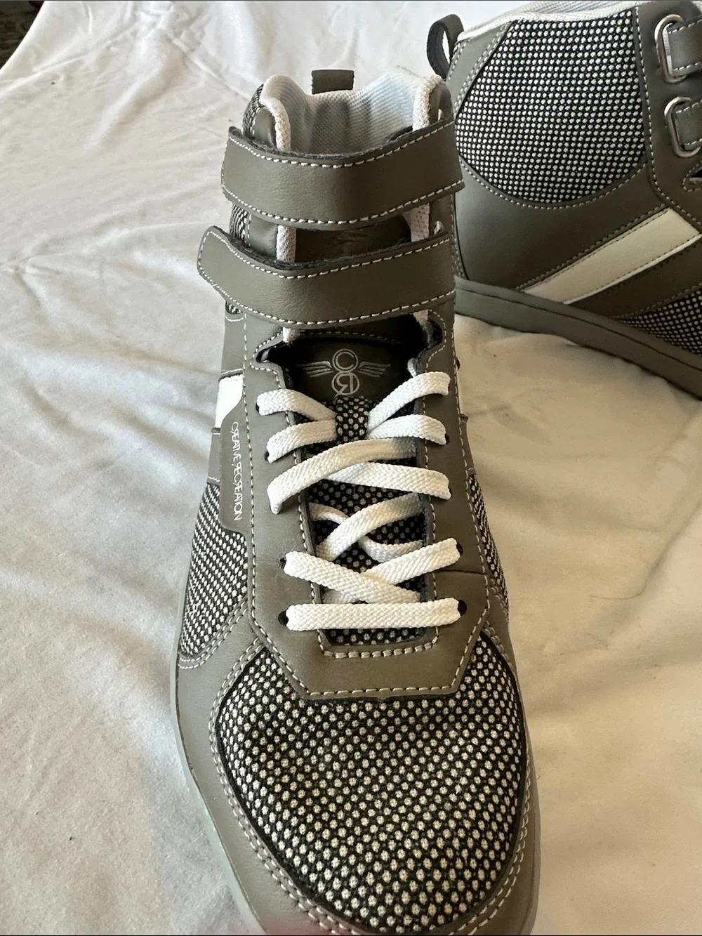 Creative Recreation Men's Grey and White High-Top Sneakers